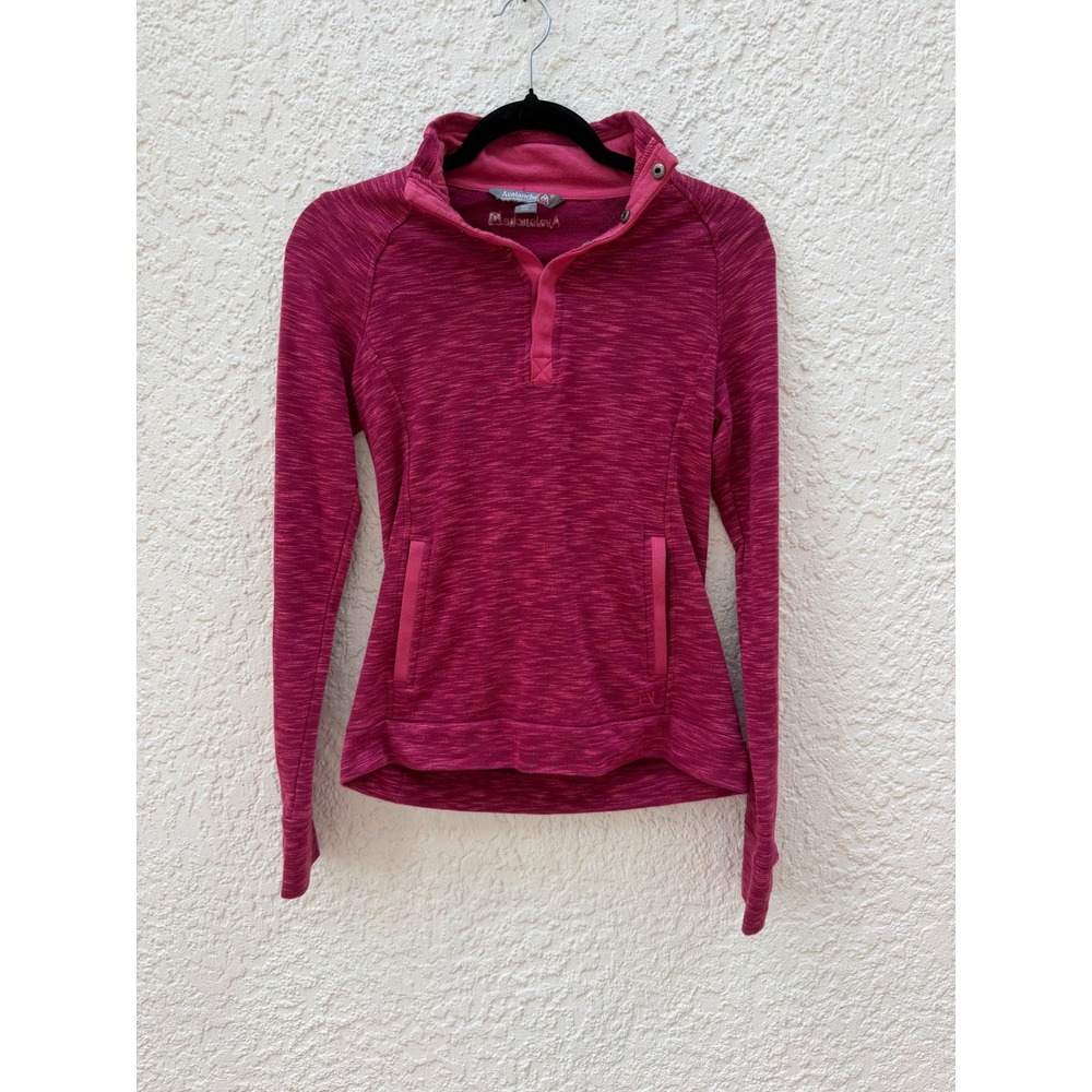 Avalanche Womens Space Dye Snap Neck Pullover Fleece Berry Pink Small 1140953